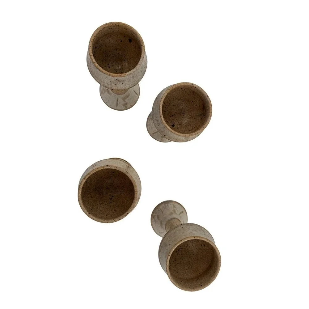 Ceramic Goblets Wine Rustic‎ Earth Tone set of 4 Handmade Glazed